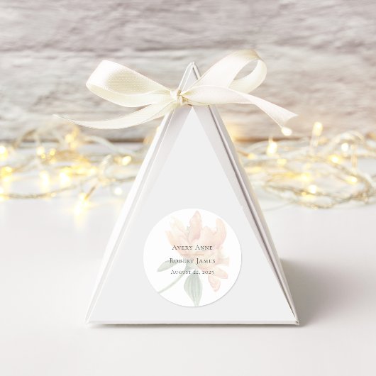 Rustieke Waterverf Bloem Klassieke Ronde Sticker