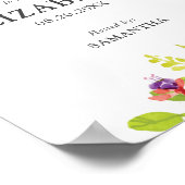 Rustieke Waterverf Bloemachtige Bruiloftsborrel Bo Poster (Hoek)