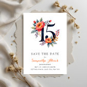 Rustieke Waterverf Bloemen 15e Verjaardag Quincean Save The Date