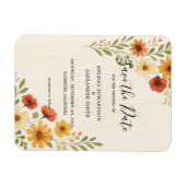 Rustieke Waterverf bloemen bruiloft Save the date Magneet (Horizontaal)