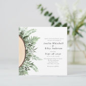 Rustieke Waterverf Bloemen Hout Monogrammed Bruilo Kaart (Staand voorkant)