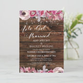 Rustieke waterverf bloemen & lichten We zijn getro Kaart (Staand voorkant)