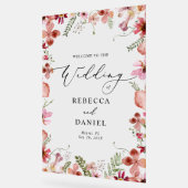 Rustieke Waterverf Bloemen Lijst Welkom Bruiloft Acryl Bord (Hoek)