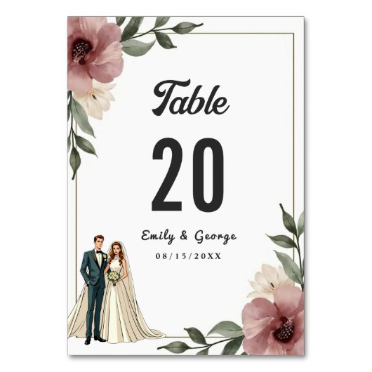 Rustieke Waterverf Bloemen Paar Zomer Huwelijk Kaart (Achterkant)