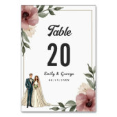 Rustieke Waterverf Bloemen Paar Zomer Huwelijk Kaart (Voorkant)