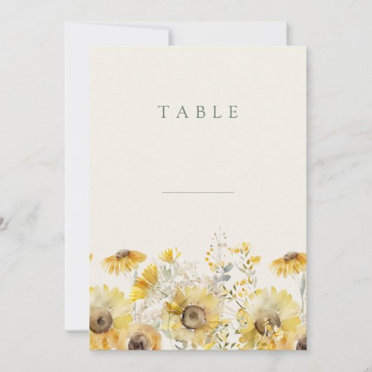 Rustieke Waterverf Bloemen Tafel Kaarten (Voorkant)