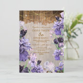 Rustieke Waterverf Bloemen Trouwfoto Kaart (Staand voorkant)