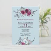 Rustieke waterverf Bloemen Vakantie Open Huis Kaart (Staand voorkant)