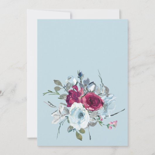 Rustieke waterverf Bloemen Vakantie Open Huis Kaart (Achterkant)