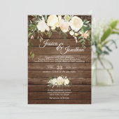 Rustieke Waterverf bloemenblush roze ivoor bruilof Kaart (Staand voorkant)