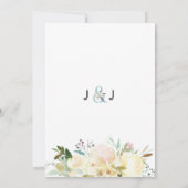 Rustieke Waterverf bloemenblush roze ivoor bruilof Kaart (Achterkant)