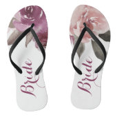 Rustieke waterverf bloemenbruid herfst bruiloft teenslippers (Voetbed)