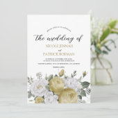 rustieke waterverf bloemenbruiloft uitnodiging (Staand voorkant)