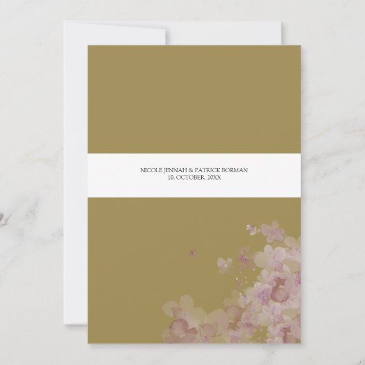 rustieke waterverf bloemenbruiloft uitnodiging (Achterkant)