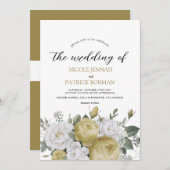 rustieke waterverf bloemenbruiloft uitnodiging (Voorkant / Achterkant)