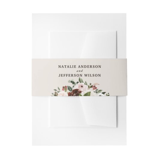 Rustieke waterverf bloemenbruiloft uitnodigingen wikkel (Voorkant Voorbeeld)