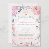 Rustieke waterverf bloemenfoto afstudeerfeest kaart (Voorkant)