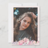 Rustieke waterverf bloemenfoto afstudeerfeest kaart (Achterkant)