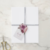 Rustieke waterverf bloemenherfst bruiloft monogram cadeaulabel (Met Touw)