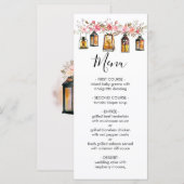 Rustieke Waterverf Bloemenkans Wedding Menu (Voorkant / Achterkant)