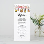Rustieke Waterverf Bloemenkans Wedding Menu (Staand voorkant)