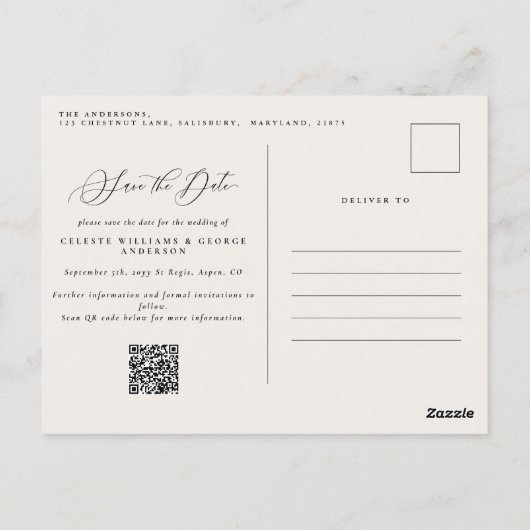 Rustieke waterverf bloemenkrans monogram bruiloft briefkaart (Achterkant)