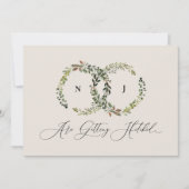 Rustieke waterverf bloemenkrans monogram bruiloft save the date (Voorkant)