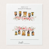 Rustieke Waterverf Bloemenlantaarn Trouwplaats Kaart (Buitenkant ongevouwen)