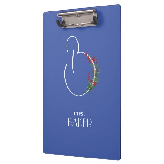 Rustieke waterverf bloemenletter B Klembord (Links)