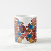  rustieke waterverf bloemenpatroon koffiemok (Center)