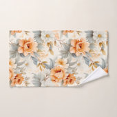 Rustieke Waterverf Bloemenprint Grijs Sinaasappel  Bad Handdoek (Handdoek)