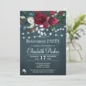 Rustieke waterverf bloemenwinter pensioenfeest kaart (Staand voorkant)