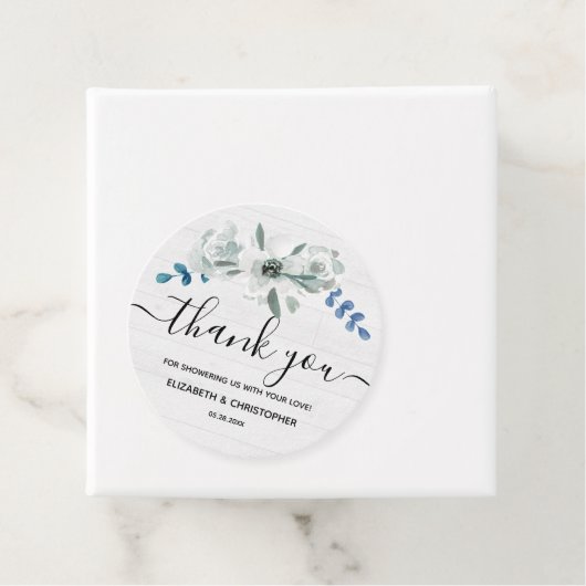 Rustieke Waterverf bloemig baby shower Dank u Bedankjes Labels (In situ)