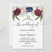 Rustieke Waterverf Bloemige Elegante Trouwdag Kaart (Voorkant)