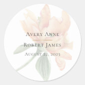 Rustieke Waterverf Bloemige Klassieke Ronde Sticke Ronde Sticker (Voorkant)