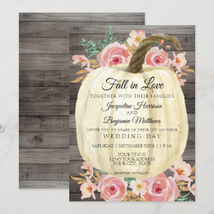 Rustieke waterverf bloemige witte pompoenroos hout kaart