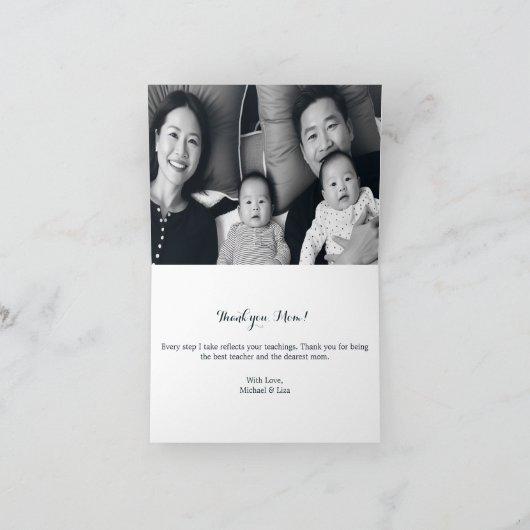 Rustieke Waterverf Blue Mason Jar Lights Moeder Bedankkaart (Binnen)