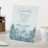 Rustieke Waterverf Blue Mountains bruidstaart Reclamebord Met Voetstuk (Insitu)