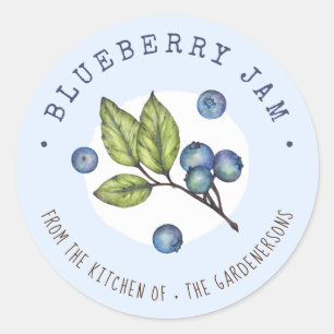 Rustieke Waterverf Blueberry Jam Classic Ronde Sti Sticker