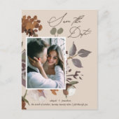 Rustieke Waterverf Boeket Beige Save the Date Uitnodiging Briefkaart (Voorkant)