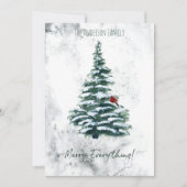 Rustieke Waterverf Boerderij Land Kerstboom Feestdagenkaart (Voorkant)