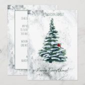Rustieke Waterverf Boerderij Land Kerstboom Feestdagenkaart (Voorkant / Achterkant)