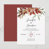 Rustieke Waterverf Boheemse Herfst Bruiloft Aankondigingskaart (Voorkant / Achterkant)