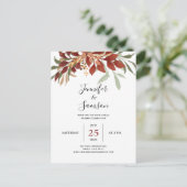 Rustieke Waterverf Boheemse Herfst Virtuele Bruilo Aankondigingskaart (Staand voorkant)