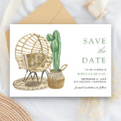 Rustieke Waterverf Boho Cactus bruiloft Save The Date