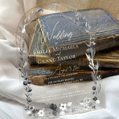 Rustieke Waterverf Boho Floral Elegant Boog Huweli Acryl Uitnodigingen