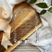 Rustieke Waterverf Boho Floral Elegant Boog Huweli Acryl Uitnodigingen