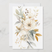 Rustieke Waterverf Boho Floral Wildflower bruiloft Kaart (Achterkant)