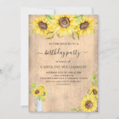 Rustieke Waterverf Boho Zonnebloemen Verjaardagsfe Kaart (Voorkant)