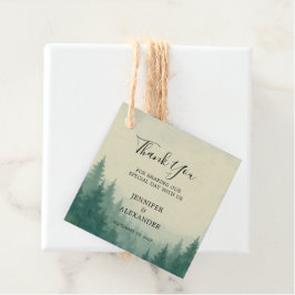Rustieke waterverf bomen bos bruiloft Bedankt Bedankjes Labels